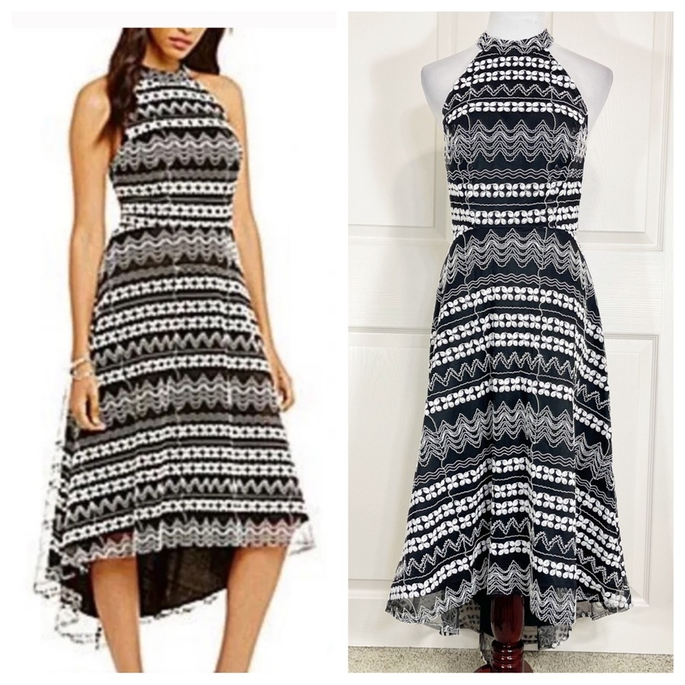 NWT! KATHERINE KELLY SLEEVELESS ASYMMETRICAL DRESS WITH EMBROIDERY